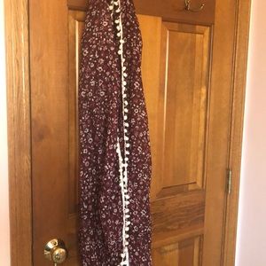 Maroon Floral Infinity Scarf